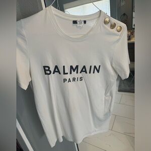 Balmain women’s button embellished logo T in S